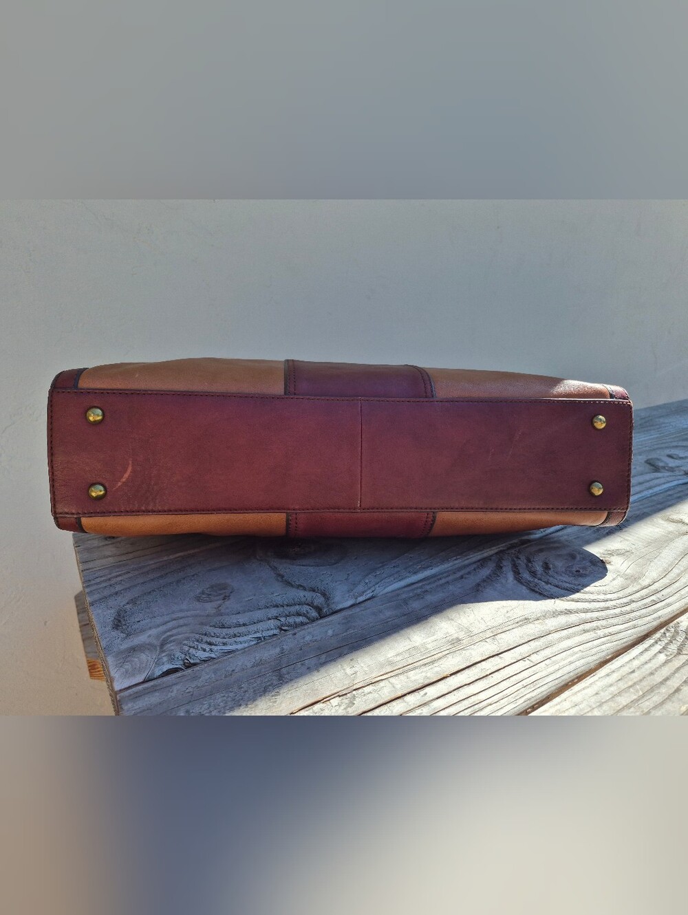 Fossil Two-Tone Leather Revival Weekender Satchel - Picture 14 of 15